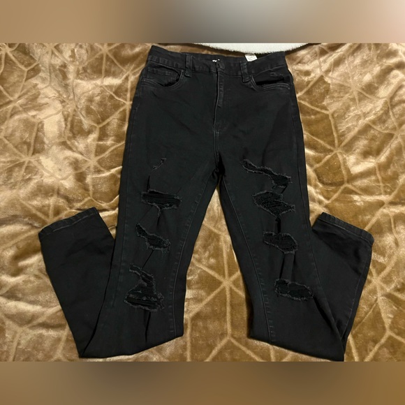Urban Planet- Black Distressed Jeans - Picture 1 of 6